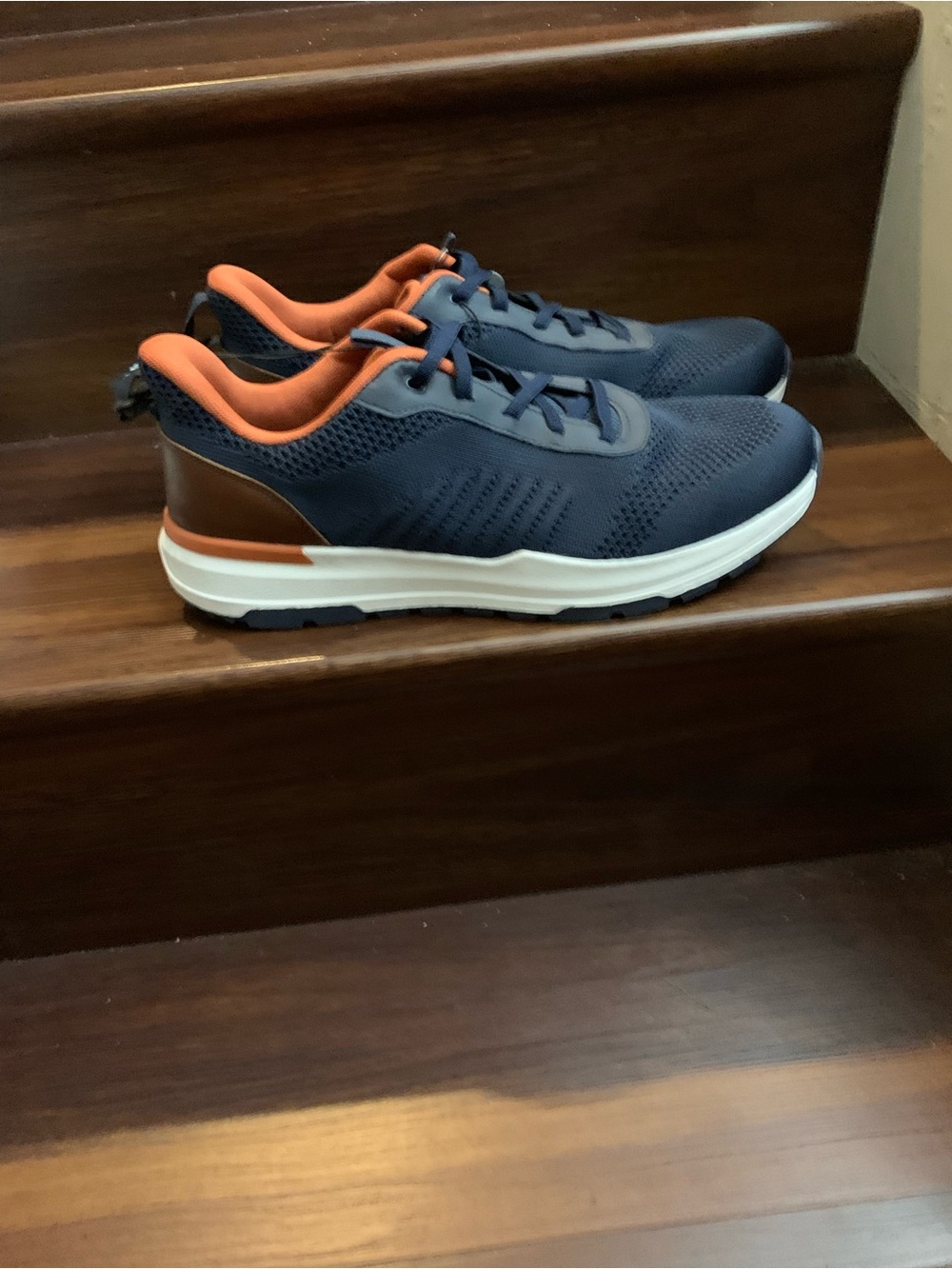 New Men’s George Men's Navy and Orange Athletic Memory Foam Sneakers. Size 13 - Picture 4 of 11